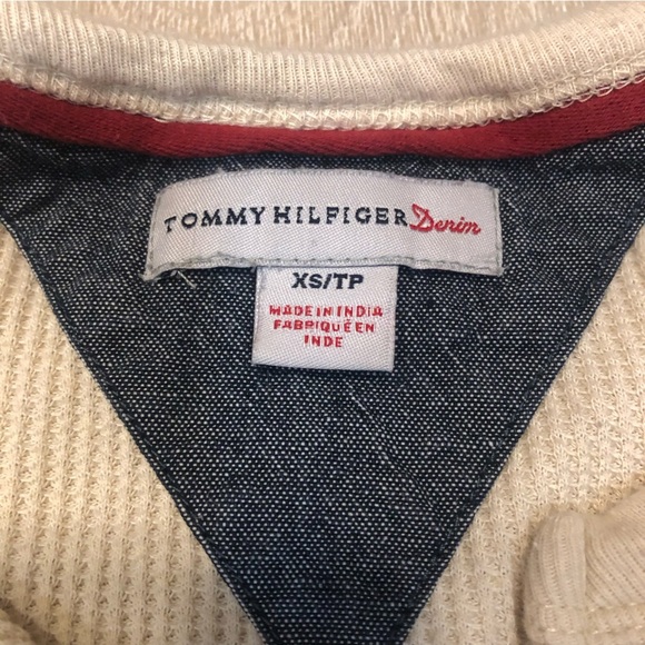 Tommy Hilfiger Denim Y2K Waffle Logo Embroidered Floral Long Sleeve Shirt SizeXS - Picture 8 of 12